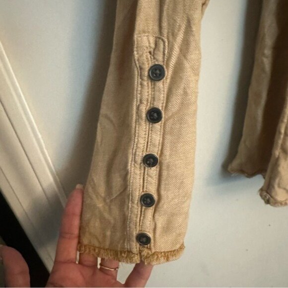 True Craft Cabin Fever 2 Tan Long Sleeve Henley Boho Top Size XL NWT - Picture 5 of 11
